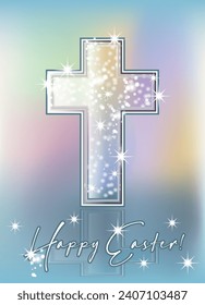 Tarjeta de felicitación cruzada Crystal Easter, ilustración vectorial