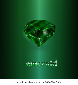 Crystal of emerald with diamond cut