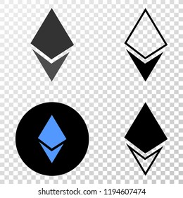 Crystal EPS vector pictogram with contour, black and colored versions. Illustration style is flat iconic symbol on chess transparent background.
