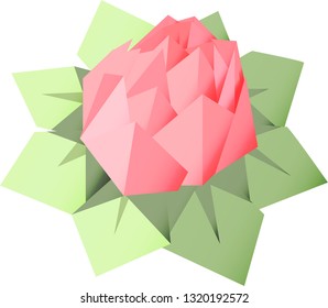 crystal flower concept illustration. geometry flower. geometric decorative rose floral for card or poster