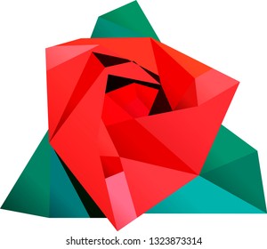 crystal flower concept illustration. geometry flower. geometric decorative rose floral for card or poster