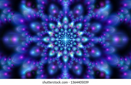 Crystal flower, magic mandala background.