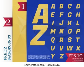 Crystal Font polygonal alphabet Background geometric pattern of triangles.eps.10