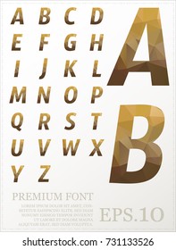 Crystal Font polygonal alphabet Background geometric pattern of triangles.eps.10