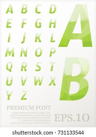 Crystal Font polygonal alphabet Background geometric pattern of triangles.eps.10