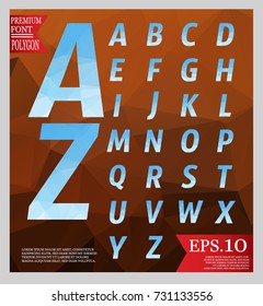 Crystal Font polygonal alphabet Background geometric pattern of triangles.eps.10