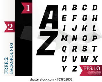 Crystal Font polygonal alphabet Background geometric pattern of triangles.eps.10