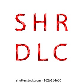 Crystal font. Vector alphabet with light and shadow effect letters.
