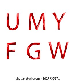 Crystal font. Vector alphabet with light and shadow effect letters.