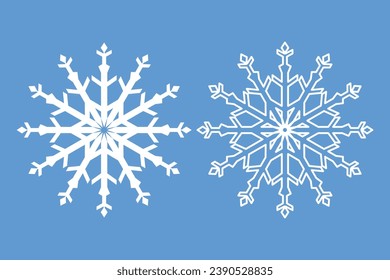 elemento copo de nieve escarcha de cristal aislado icono contorno gráfico diseño gráfico ilustración vectorial de invierno