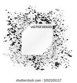 Crystal frozen structure. Cold crystals frame. Beautiful geometric design for business presentations.Geometric banners.