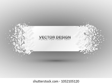 Crystal frozen structure. Cold crystals frame. Beautiful geometric design for business presentations.Geometric banners.