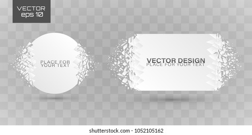Crystal frozen structure. Cold crystals frame. Beautiful geometric design for business presentations.Geometric banners.