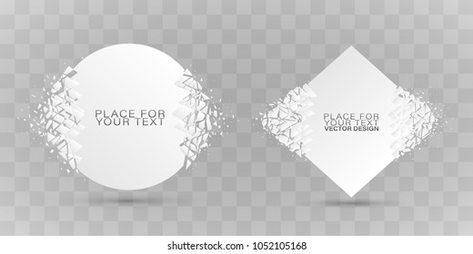 Crystal frozen structure. Cold crystals frame. Beautiful geometric design for business presentations.Geometric banners.