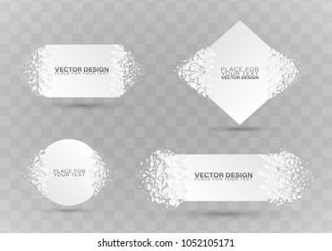 Crystal frozen structure. Cold crystals frame. Beautiful geometric design for business presentations.Geometric banners.
