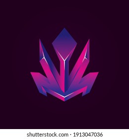 Plantilla de logotipo moderno para juegos de cristal