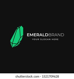 Crystal Gem Or Emerald Jewelry Logo Template. Corporate Branding Identity