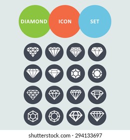 Crystal gem icon set