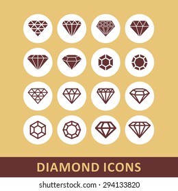 Crystal gem icon set