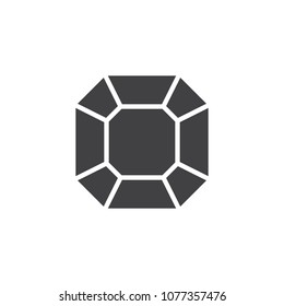 Crystal gem vector icon. filled flat sign for mobile concept and web design. Diamond simple solid icon. Symbol, logo illustration. Pixel perfect vector graphics