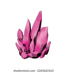 Recogida de activos de juegos de gemas de cristal, Gemas mágicas de dibujos animados y minerales naturales, ilustración vectorial