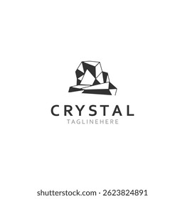 Crystal Gems Plantilla de diseño de logotipo. Concepto de joyería de moda de lujo