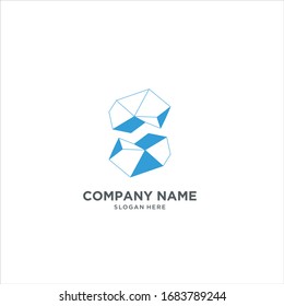 Plantilla vectorial de diseño con logotipo Crystal Gems Estilo lineal. Jewelry Fashion Luxury Logotype esquema icono
