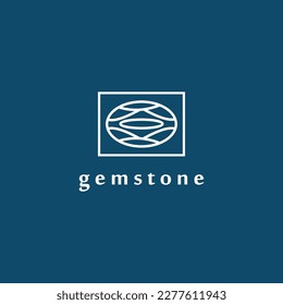 Crystal Gems Logo design vector template Linear style.