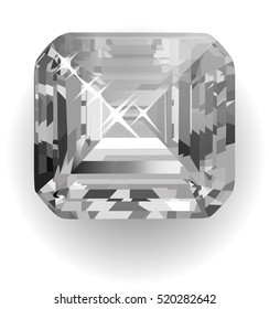 Crystal gemstone in black and white a diamond isolated vector graphics