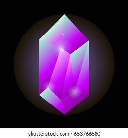 Crystal gemstone or precious gem stone vector icon