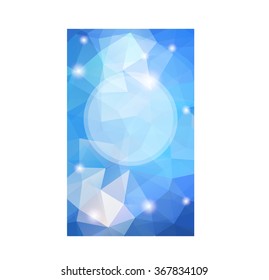 Crystal geometric structure blue modernistic shimmering background. Abstract vector illustration