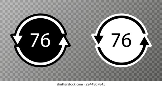 Crystal Glass recycling code 76 GL. Vector illustration