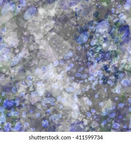 Crystal gray background with blue ovals. Like rock and ice with bubbles inside. Seamless vector template.