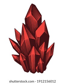 Crystal . Hand drawn engraving. Vector vintage illustration. 8 EPS