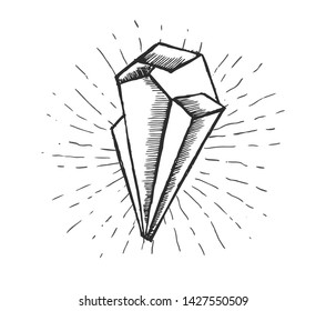 Crystal Hand Drawn Vector Illustration