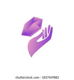 Kristall-Heilstein-Logo, Vektorgrafik