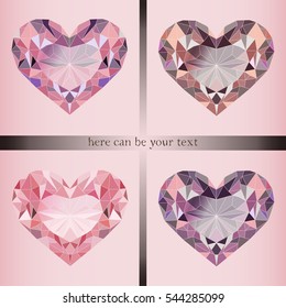 Crystal heart. Vector illustration