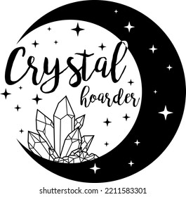 Crystal Hoarder Witch vector - Halloween magical theme
