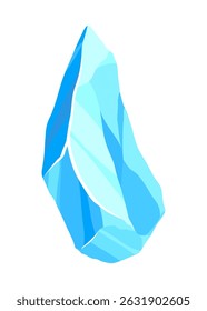 Kristall aus Eis, Eisberg gebrochenes Stück Eis, Eiszapfen, kalt gefrorenen Block Eisberg, Winterlandschaft für Spiel-Design Cartoon Vektorgrafik