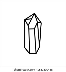 Crystal Icon, Crystalline Solid Icon, Geometrical Shape Icon Vector Art Illustration