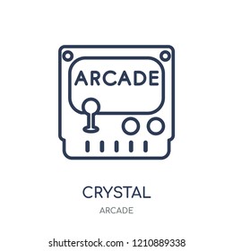 Crystal icon. Crystal linear symbol design from Arcade collection.