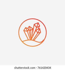 Crystal  icon.gradient illustration isolated vector sign symbol