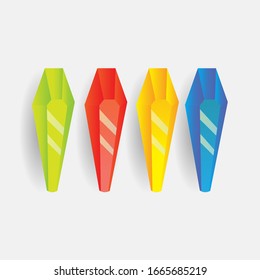 vector de ilustración de cristal con 4 colores