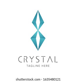 Crystal & Infinity symbol Logo design