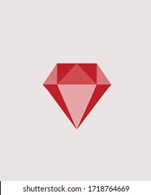 Crystal isolated icon, gemstone, cut mineral or red diamond, jewelry vector. Crystalline stone or gem, precious magic stony cave crystallization. Garnets and tourmaline deposits, game object