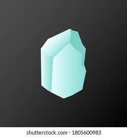 Cristal. Objeto aislado. Ilustración vectorial. Estilo plano.