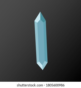 Crystal. Isolated object. Vector illustration. Flat style.