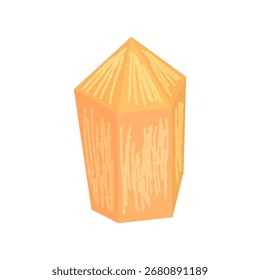 Crystal is isolated on a white background with hand drawn crayon texture. Crystal for Halloween Design.