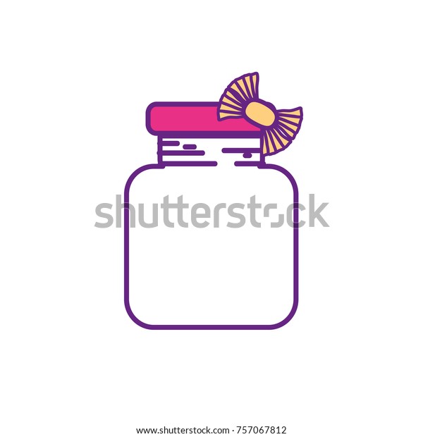 Crystal Jar Ribbon Bow Decoration Design Stock Vector Royalty