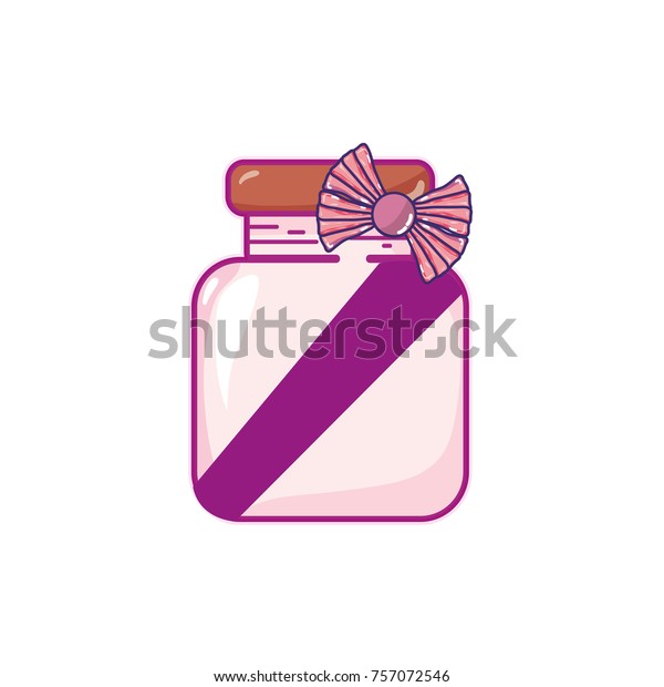 Crystal Jar Ribbon Bow Decoration Design Stock Vector Royalty